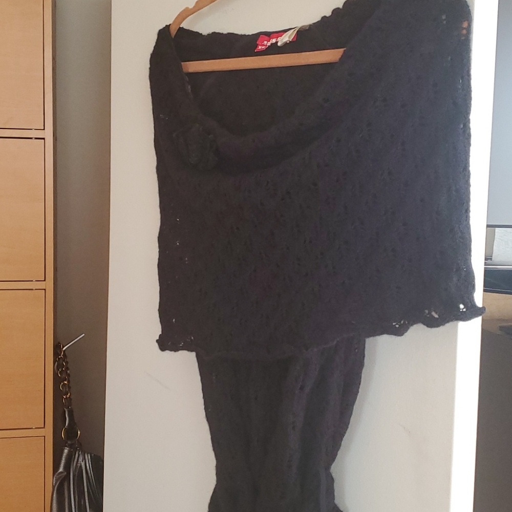 Miss Sixty off shoulder belted knit top